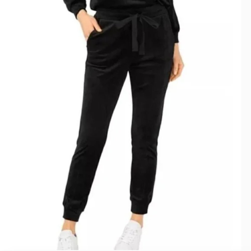 House Of Harlow 1960 Black Velour Joggers Small